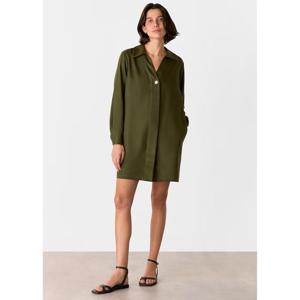 Whistles Khaki Collared Button Short Dress
